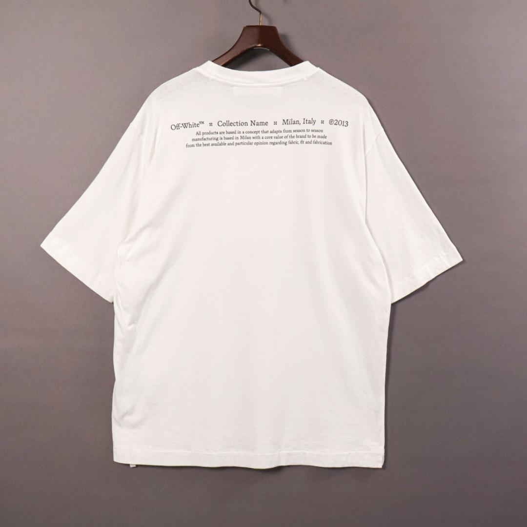 H1444◾️オフホワイト カラバッジョボーイ　Tシャツオーバーサイズ
