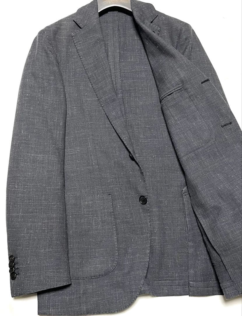 【美品】LARDINI ウール/シルク/リネン ジャケット ハンガー付き44