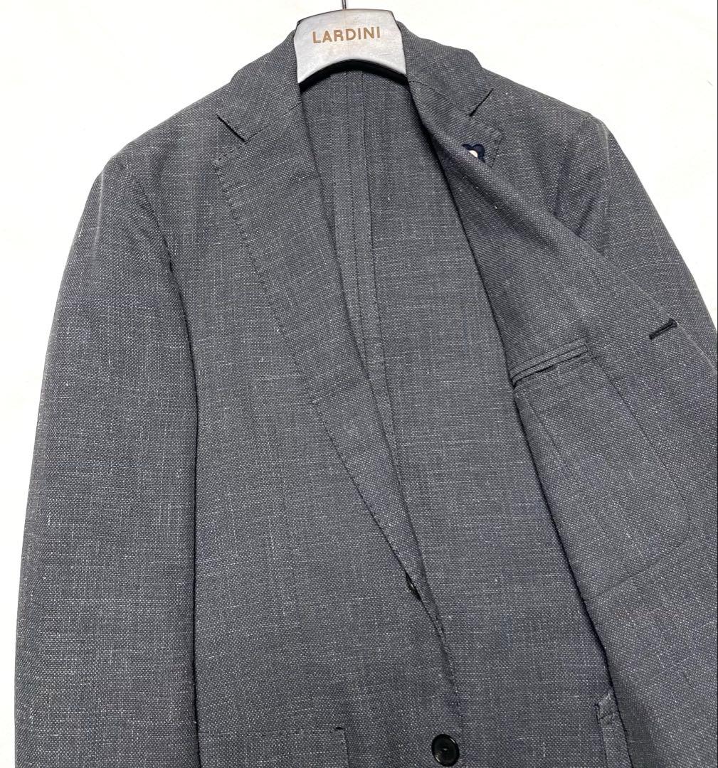 【美品】LARDINI ウール/シルク/リネン ジャケット ハンガー付き44