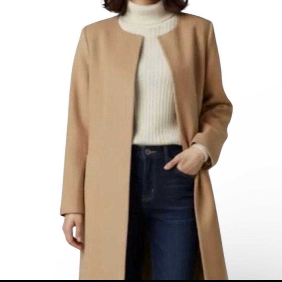 ボールジィ　トゥモローランド　カシミヤ混　ノーカラーコート ロングコート　Ｍ
