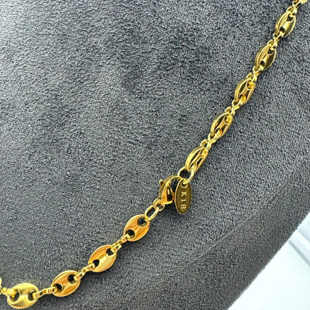 【高級】 K18 18金 ゴールド ネックレス グッチリンク 刻印 喜平