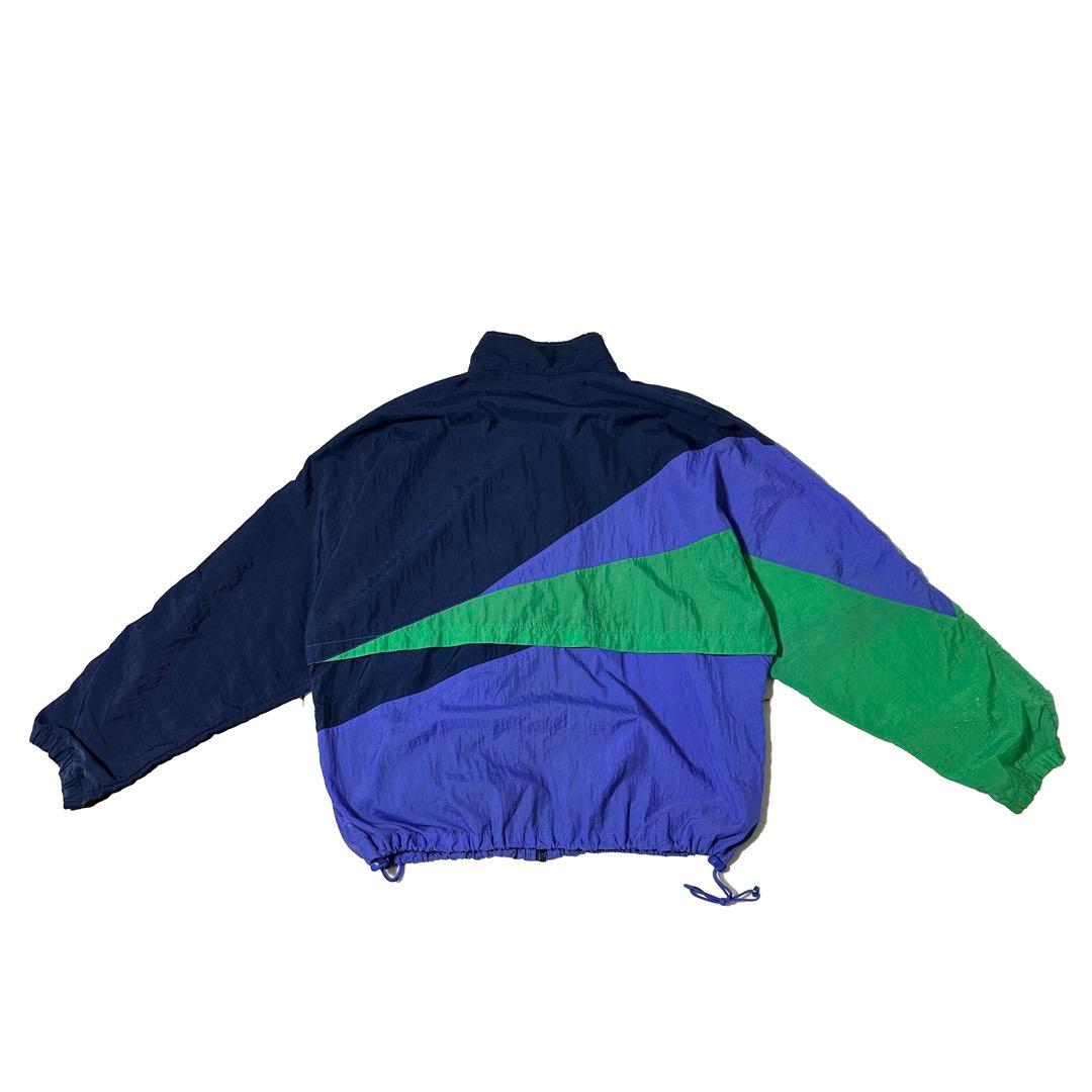 90s NIKE 黒タグ ナイキ パネル デザイン ナイロンジャケット XL