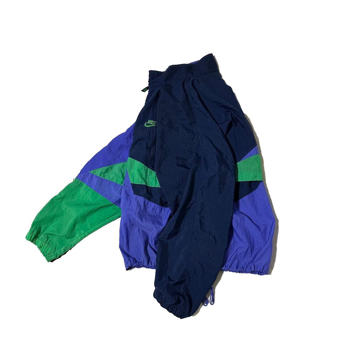 90s NIKE 黒タグ ナイキ パネル デザイン ナイロンジャケット XL