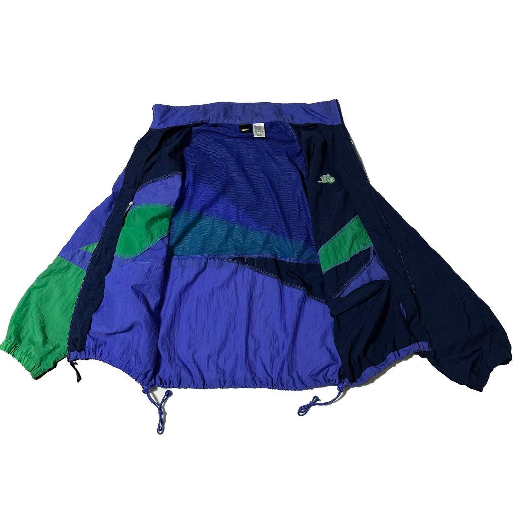 90s NIKE 黒タグ ナイキ パネル デザイン ナイロンジャケット XL