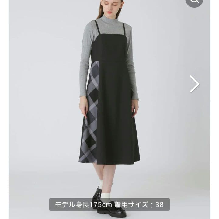 ブルーレーベルクレストブリッジ　ファンクションツイルドレス　キャミワンピ　36