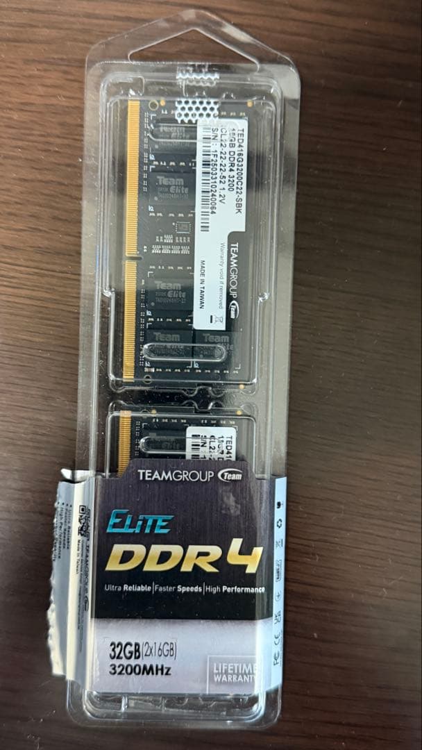 TEAM 16GB ２枚　計32GB DDR4 3200MHz メモリー