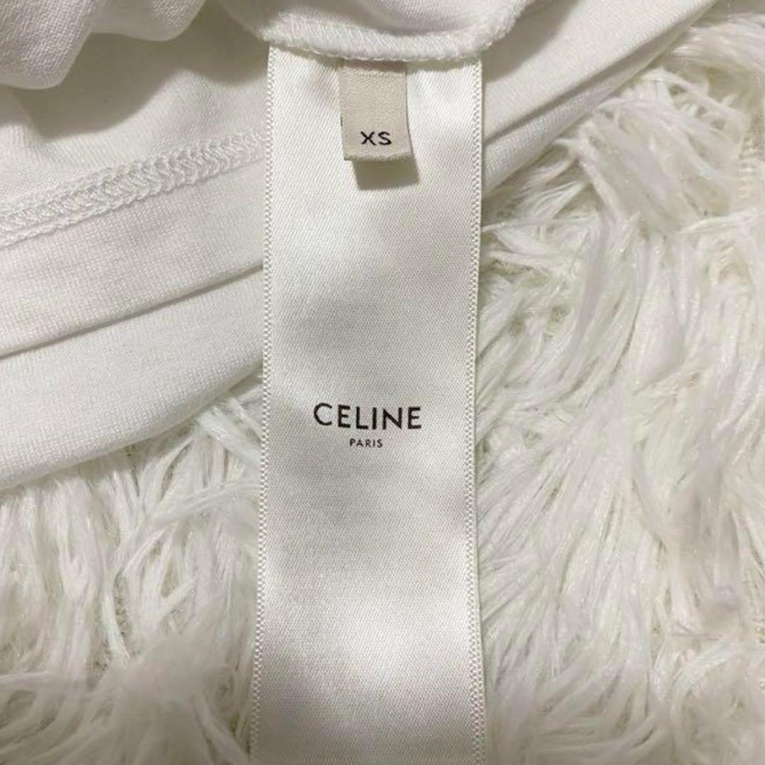 セリーヌ　CELINE ロゴTシャツ　ホワイト　XSサイズ