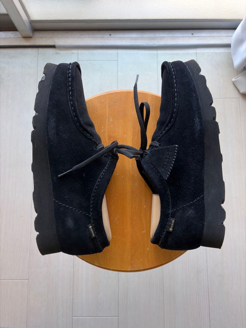 靴 Clarks Wallabee GTX GORE-TEX Black Suede