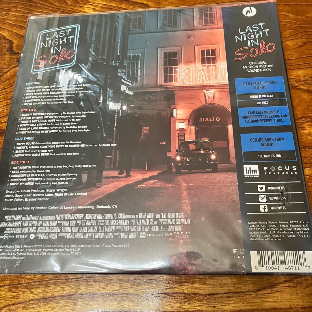 【新品】ラストナイト・イン・ソーホー サントラアナログレコード2枚組