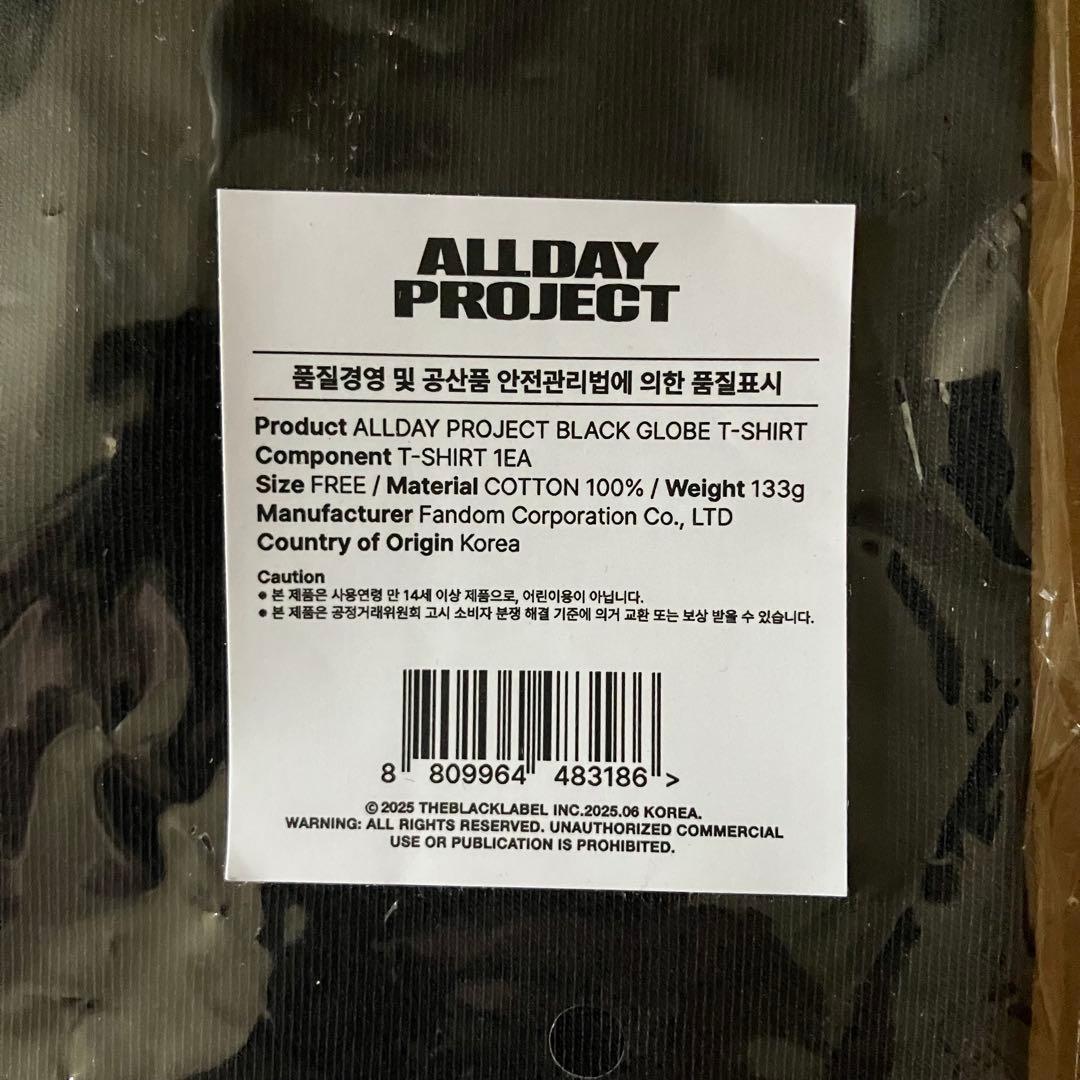 ALLDAY PROJECT BLACK GLOBE T-SHIRT　Tシャツ