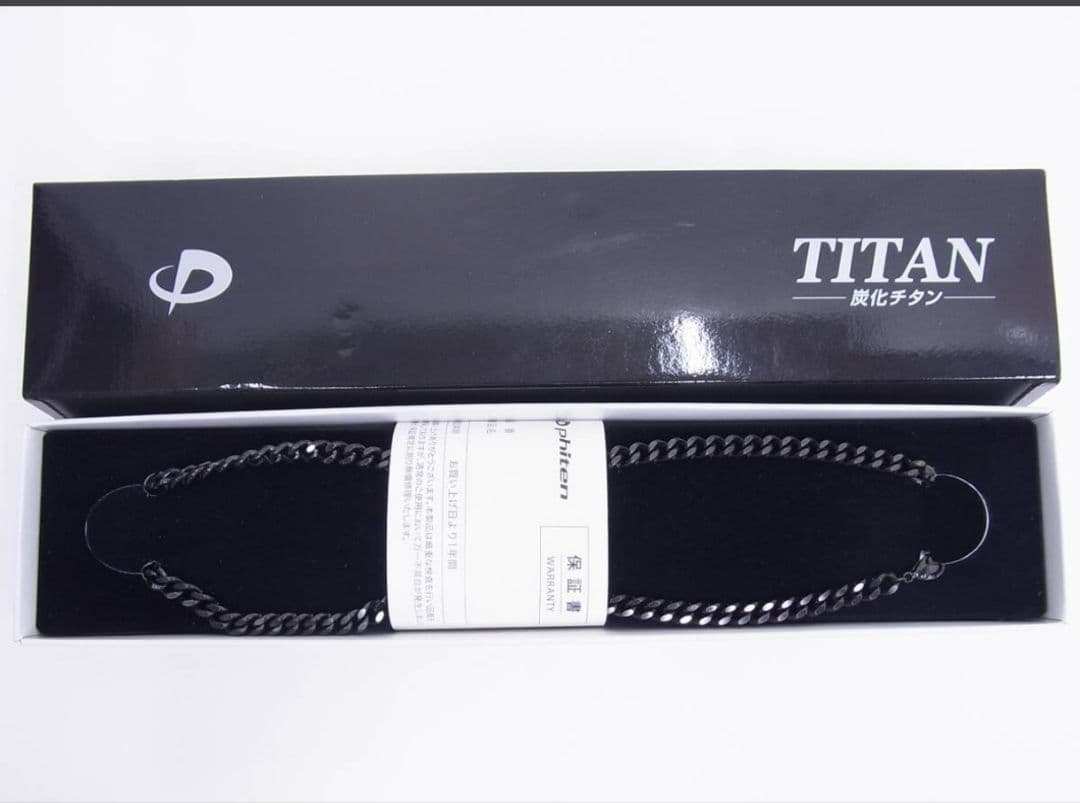 phiten ファイテン 炭化チタンチェーンネックレス 特注品　50cm