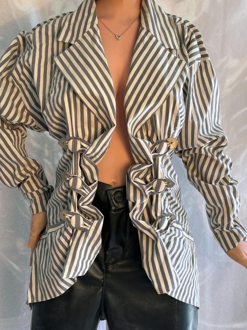 ISSEY MIYAKE ストライプ スプリング ジャケット