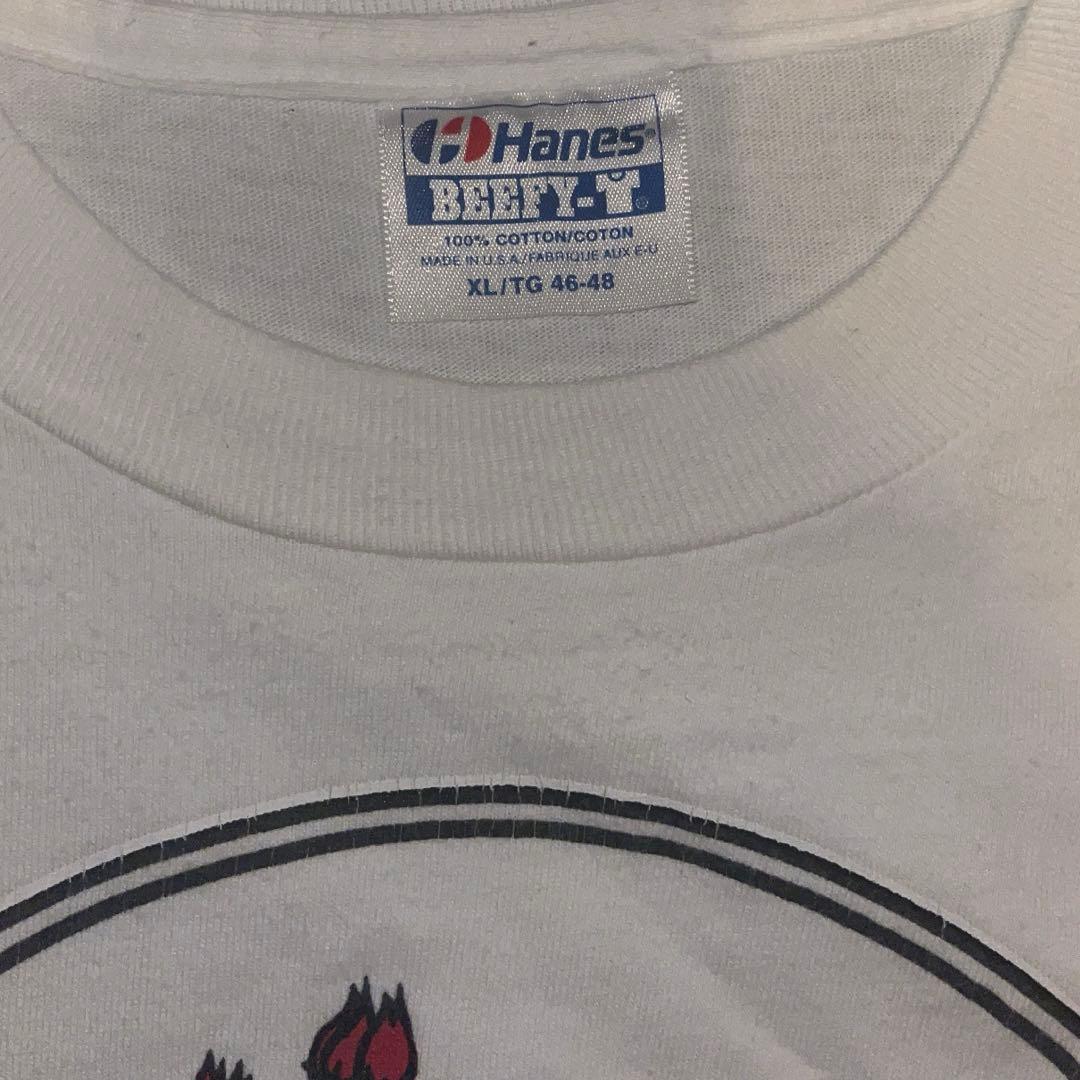 スケルトンとバラのプリントTシャツ　90s