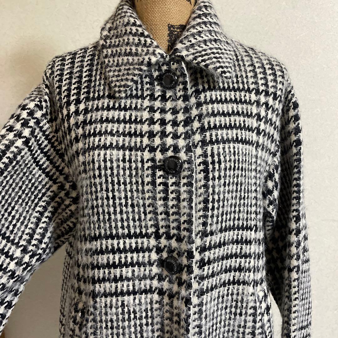 mackintosh philosophy コート　千鳥柄　白　黒