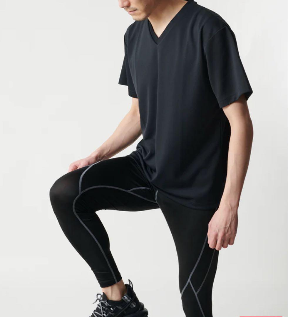 リライブシャツ 男女兼用 VネックTシャツ黒サイズSS