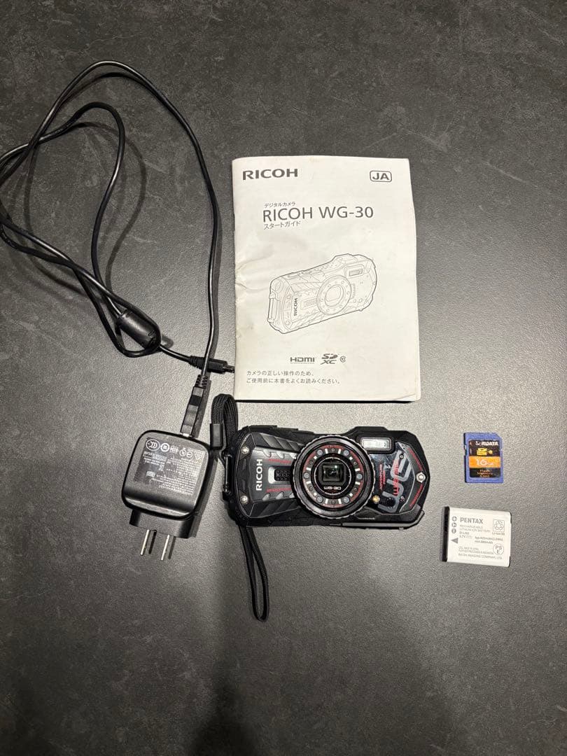 【動作確認済】RICOH WG-30 ブラック 防水カメラ