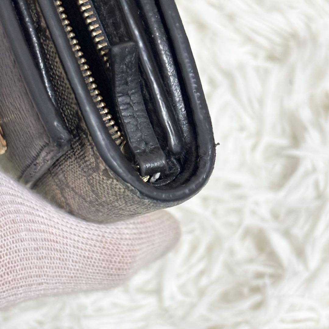 現行 GUCCI 折り財布 ダブルG バイカラー ミディアムウォレット　黒