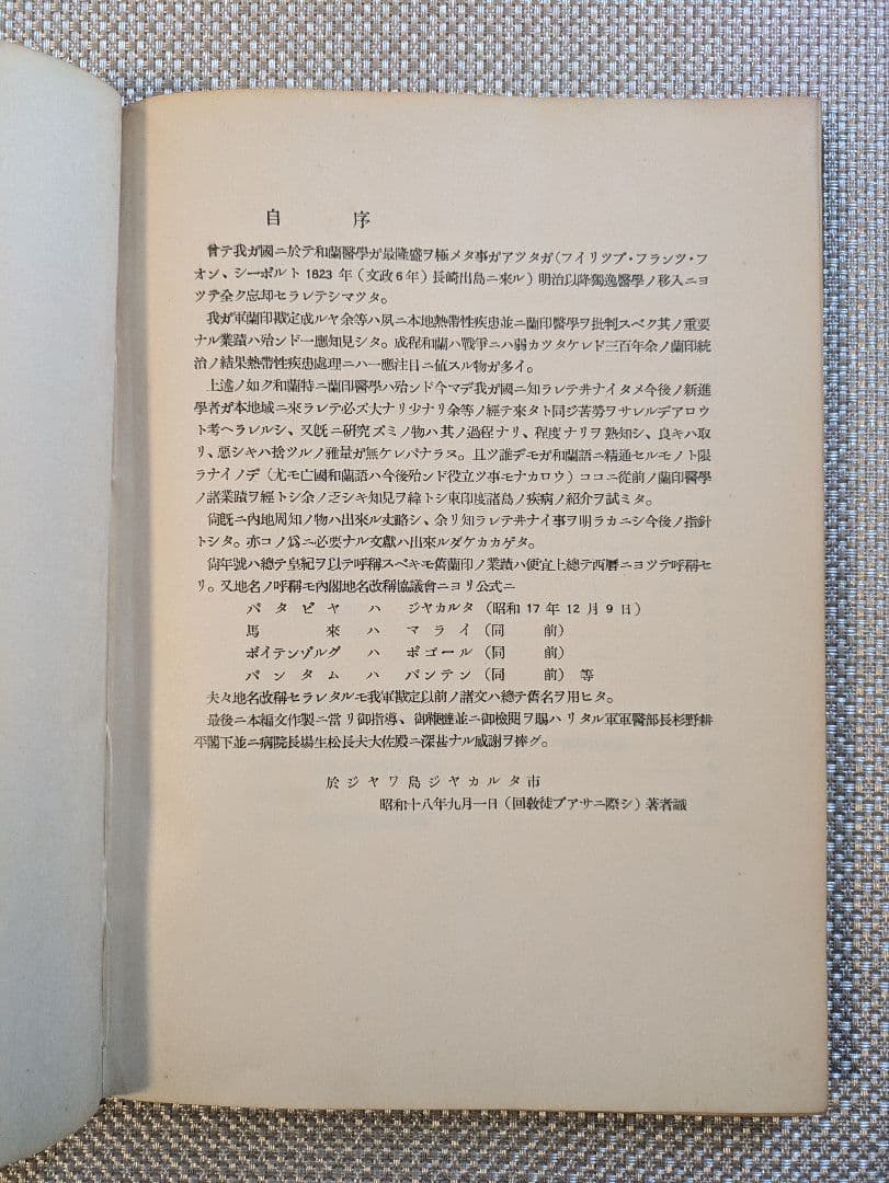 東印度諸島ノ疾病　山口頼夫　ジャカルタ陸軍病院　非売品
