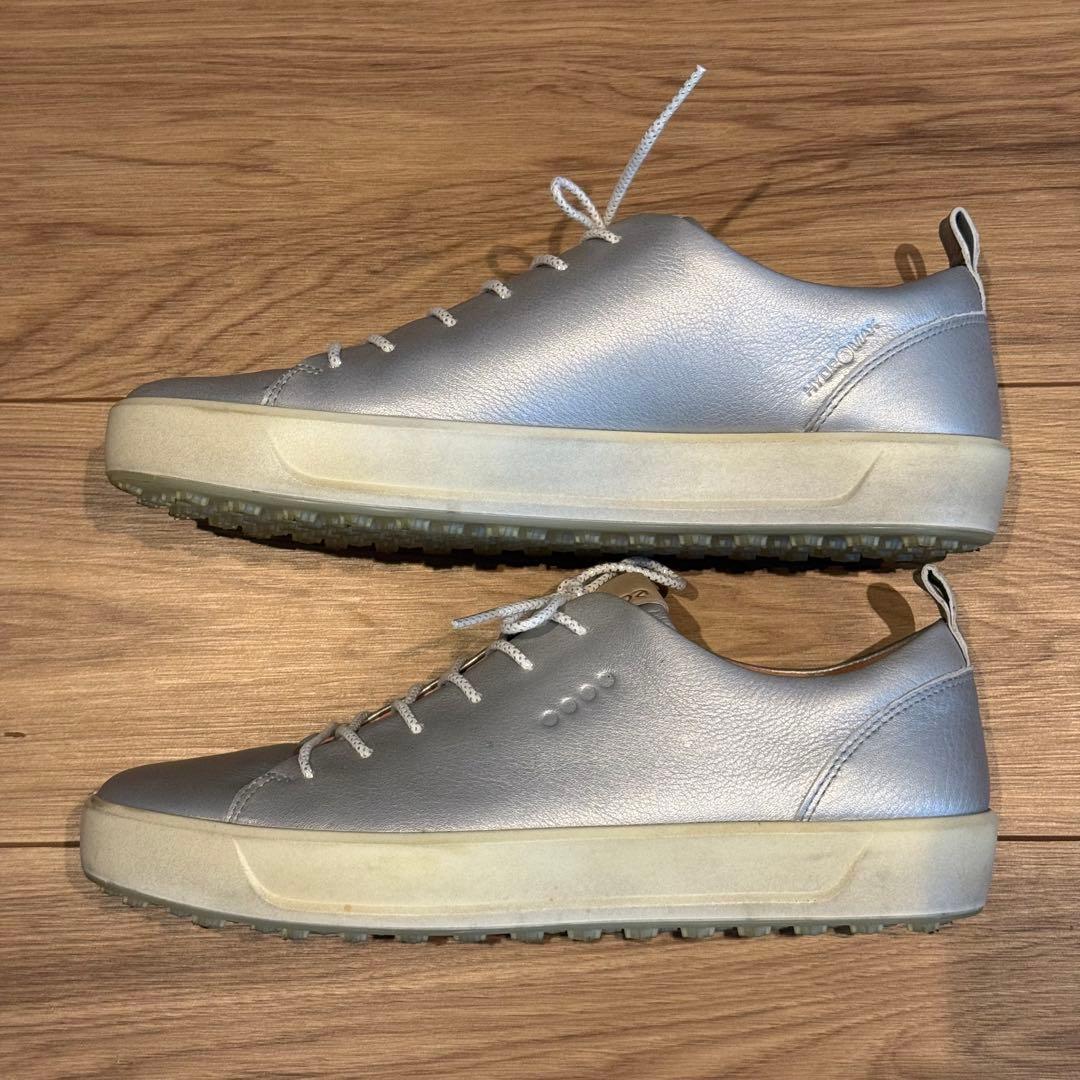 ecco エコー スパイクレス ゴルフシューズ シルバー系 41