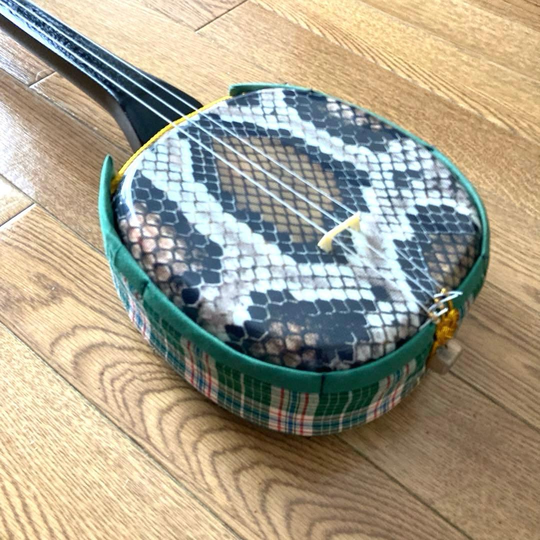 【David.K】蛇皮「デザイン」の三線（戻らないカラクイ付き）