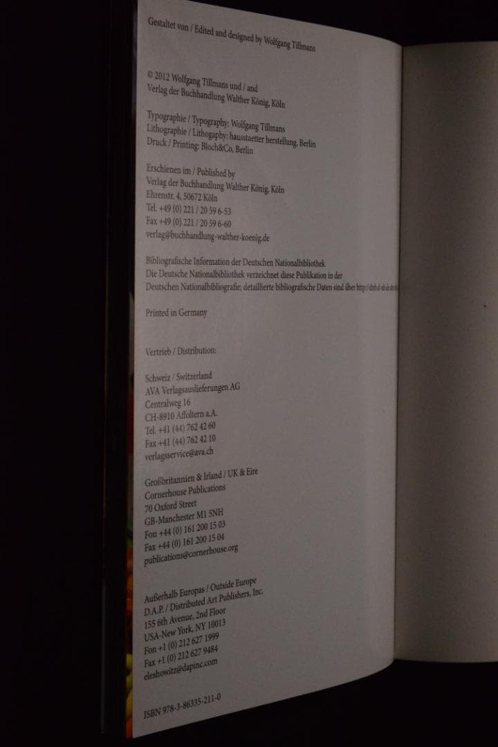 【 Wolfgang Tillmans】新品未読品　 ★★大幅に値下げしました