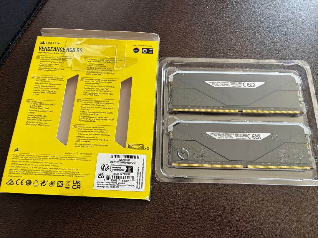 CORSAIR DDR4 16GB×2枚（32GB） 3600Mhz RGB