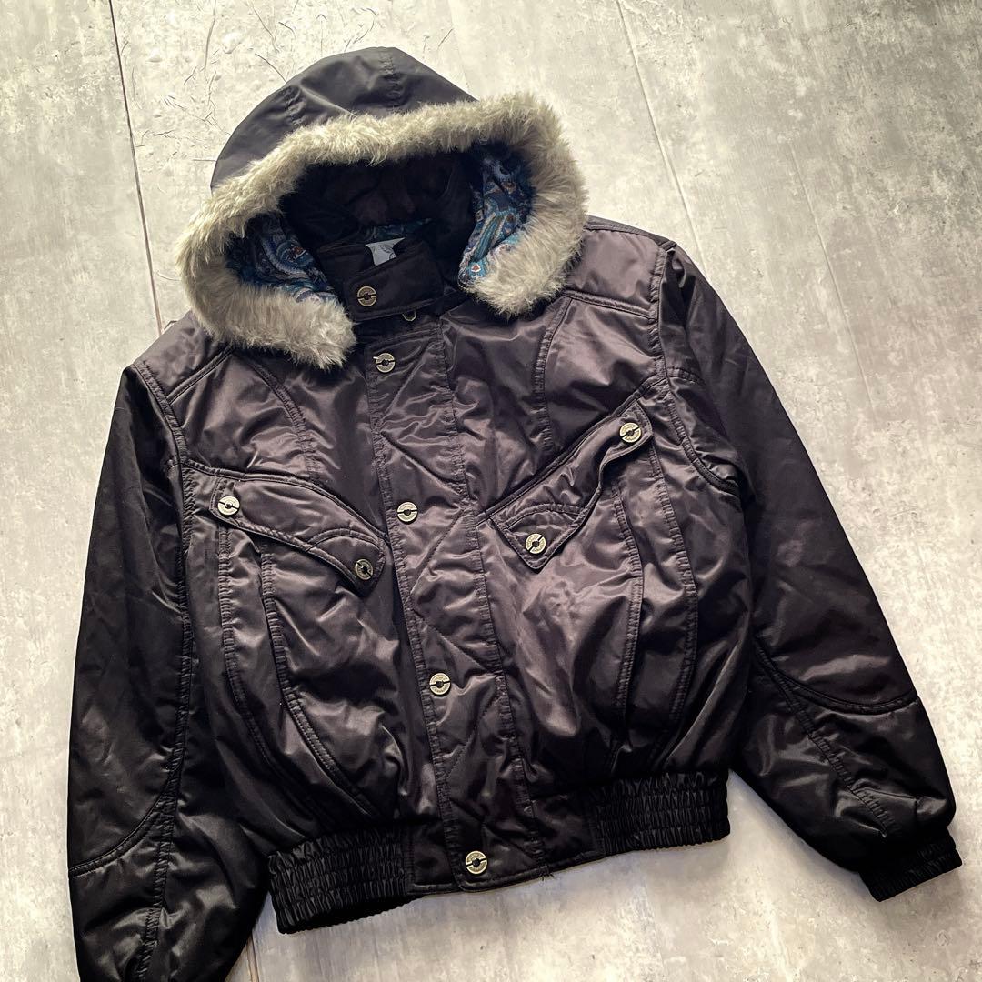 ジャケット・アウター 80s 90s vintage fur bomber short JKT y2k