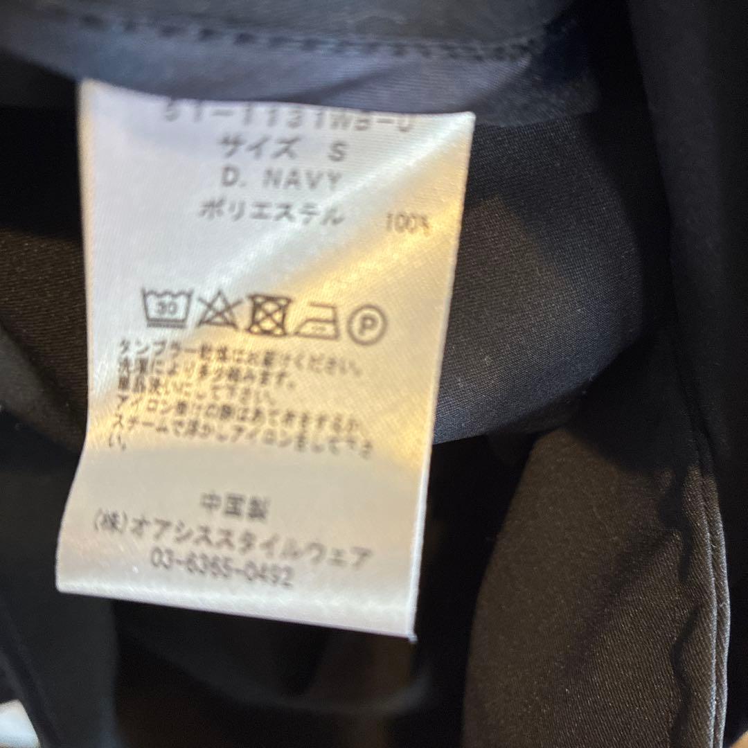新品タグ付き　レディースwws自宅で洗えるロングトレンチコートＦネイビー