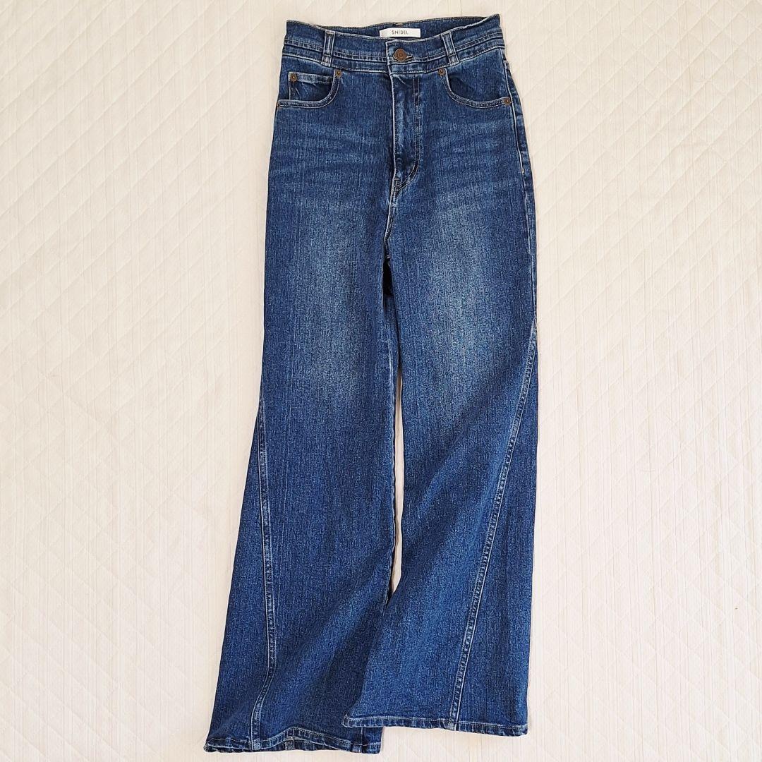 SNIDEL sustainableストレッチフレアデニム　0(S)　ブルー
