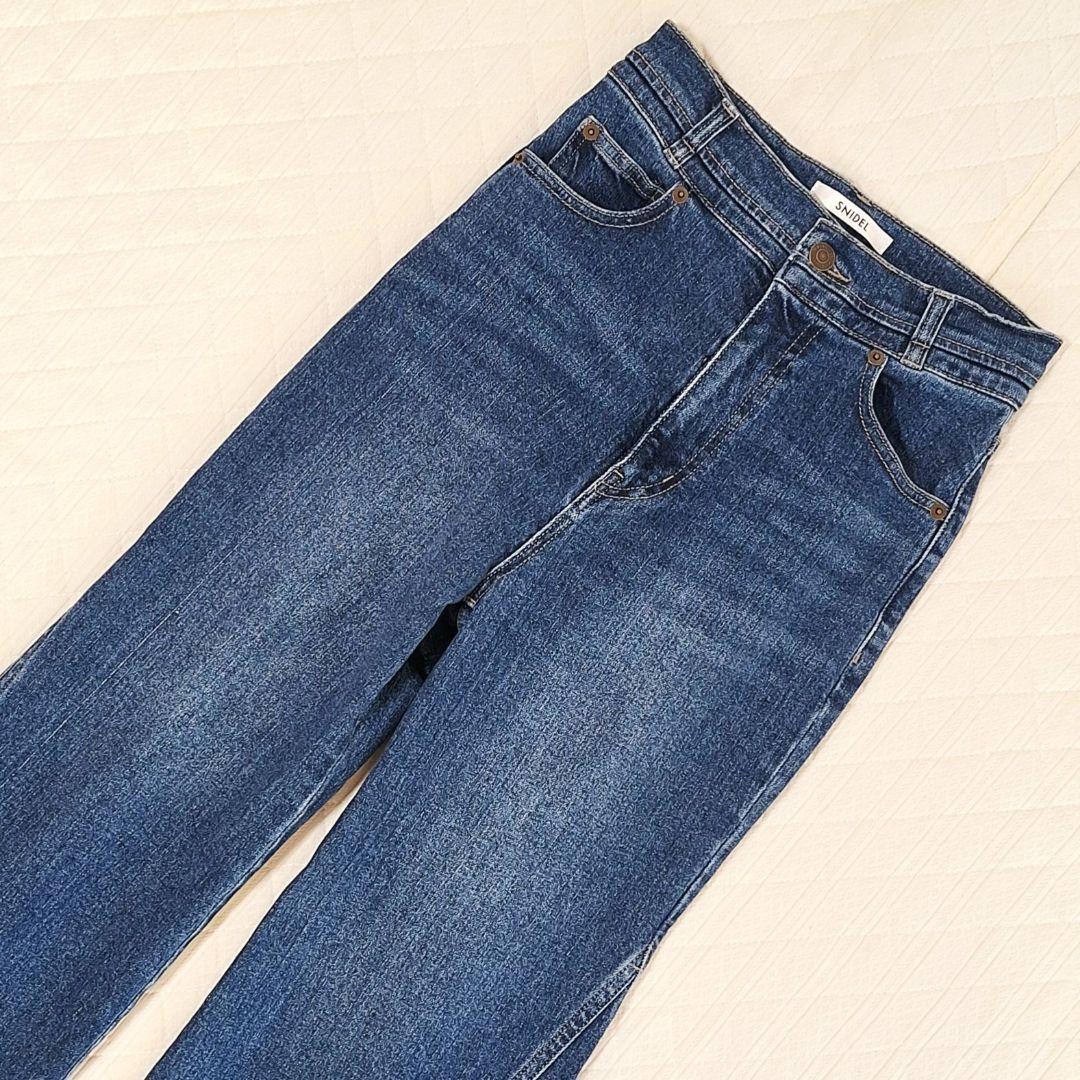 SNIDEL sustainableストレッチフレアデニム　0(S)　ブルー