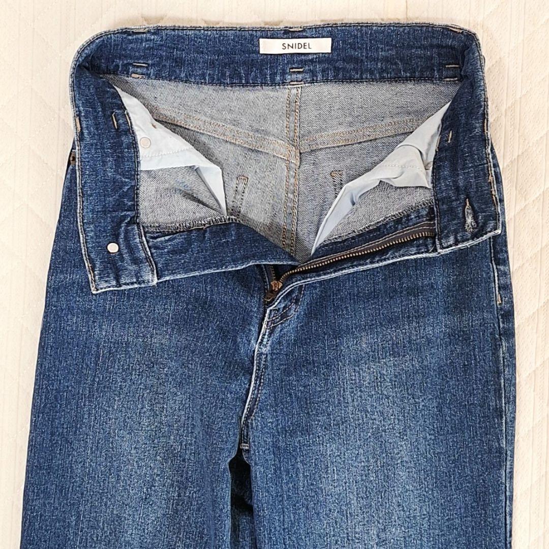 SNIDEL sustainableストレッチフレアデニム　0(S)　ブルー
