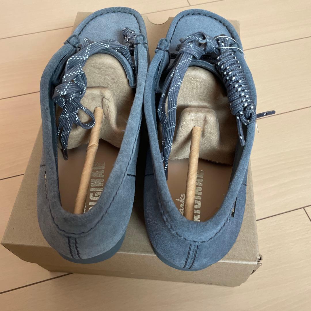 【新品】Clarksクラークス ワラビー ゴアテックス UK8ブルーグレーsde