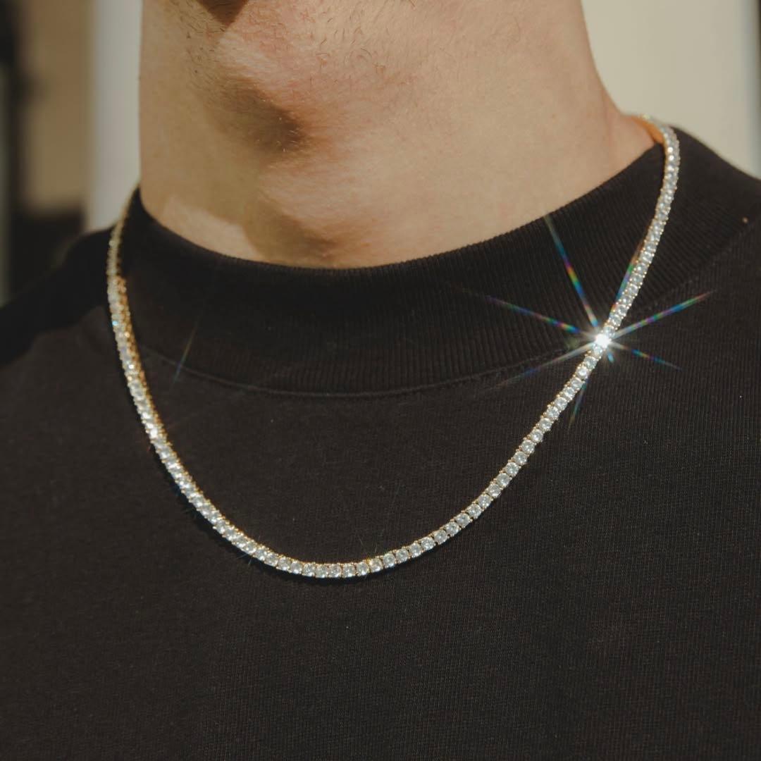 アクセサリー Round Cut Tennis Necklace GOLD