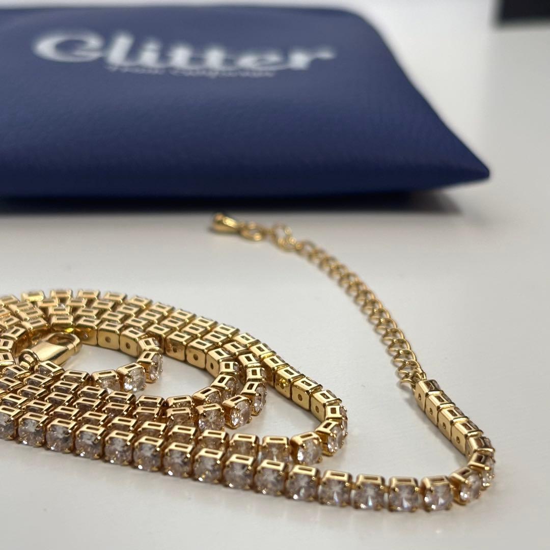 アクセサリー Round Cut Tennis Necklace GOLD