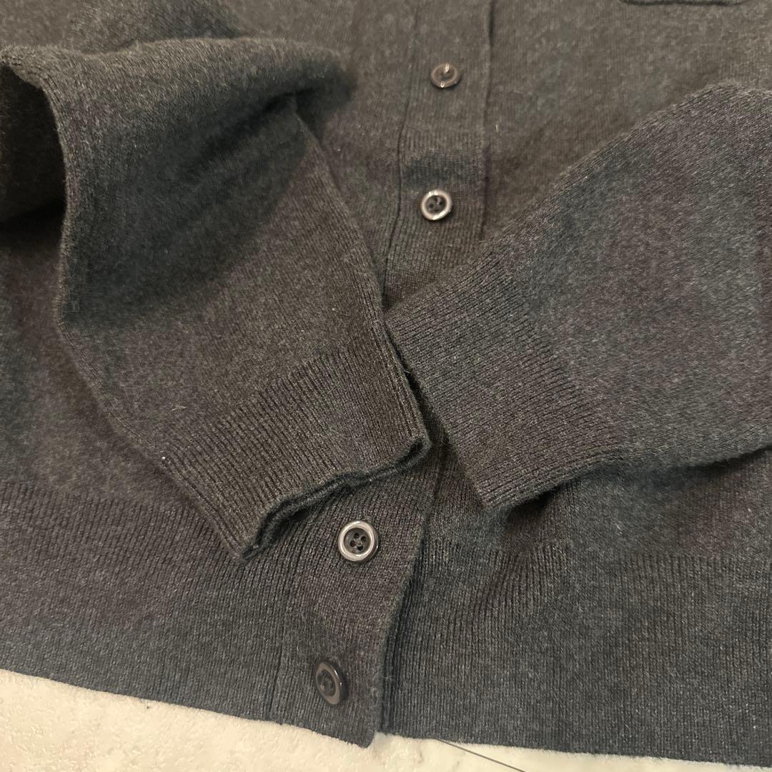 CABaN コットンカシミヤクルーネックカーディガン チャコールグレー XS