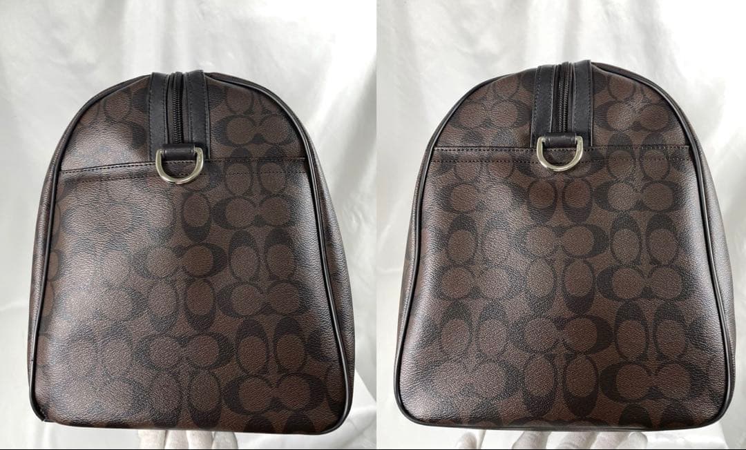美品 COACH コーチ ボストンバッグ シグネチャー レザー ショルダー付き