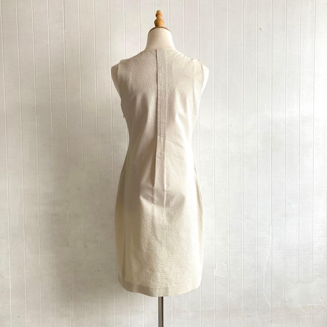 美品☆ファビアナフィリッピ　シアサッカーワンピース　ノースリーブ　ラインストーン