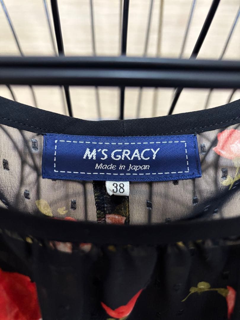 M'S GRACY 花柄 半袖ひざ丈ワンピース