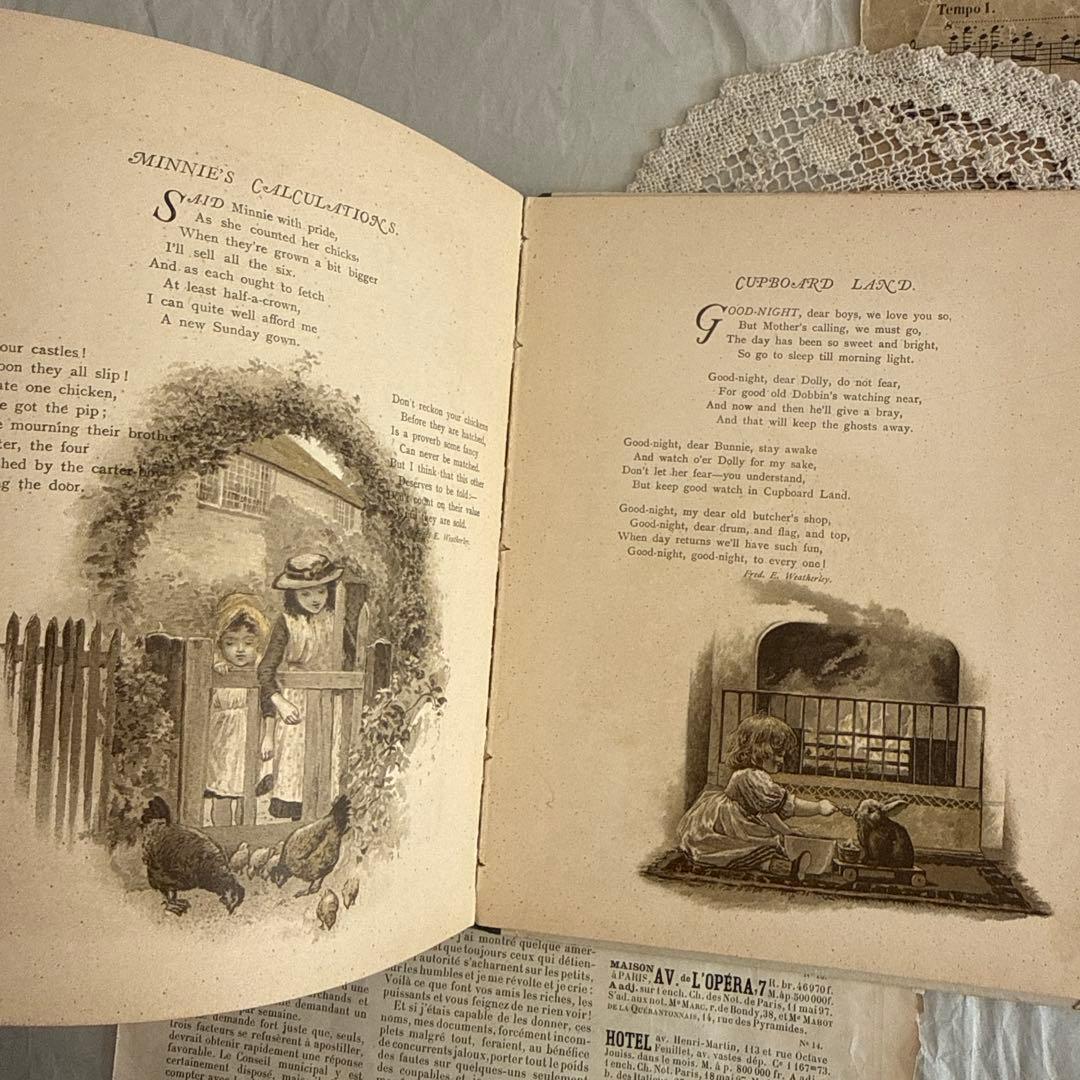 1894年アンティーク美しい絵本ヴィクトリアン洋書ジャンクジャーナル古書　児童書