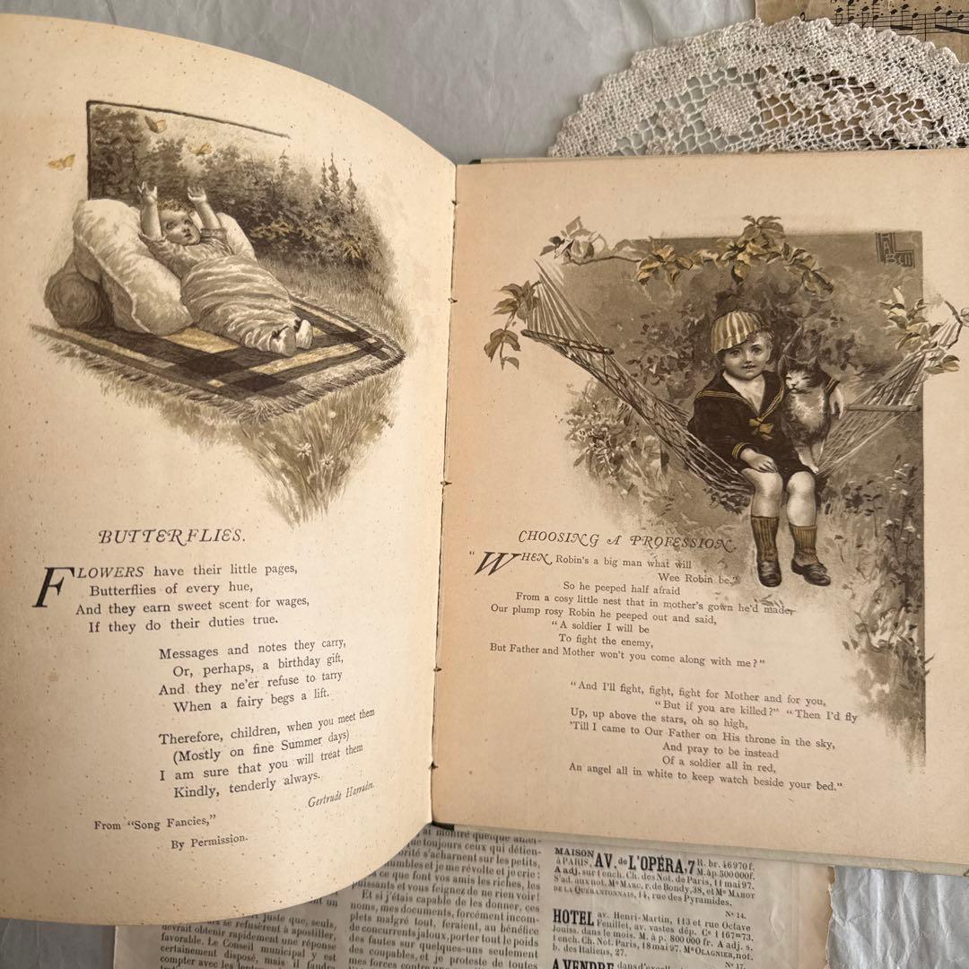 1894年アンティーク美しい絵本ヴィクトリアン洋書ジャンクジャーナル古書　児童書