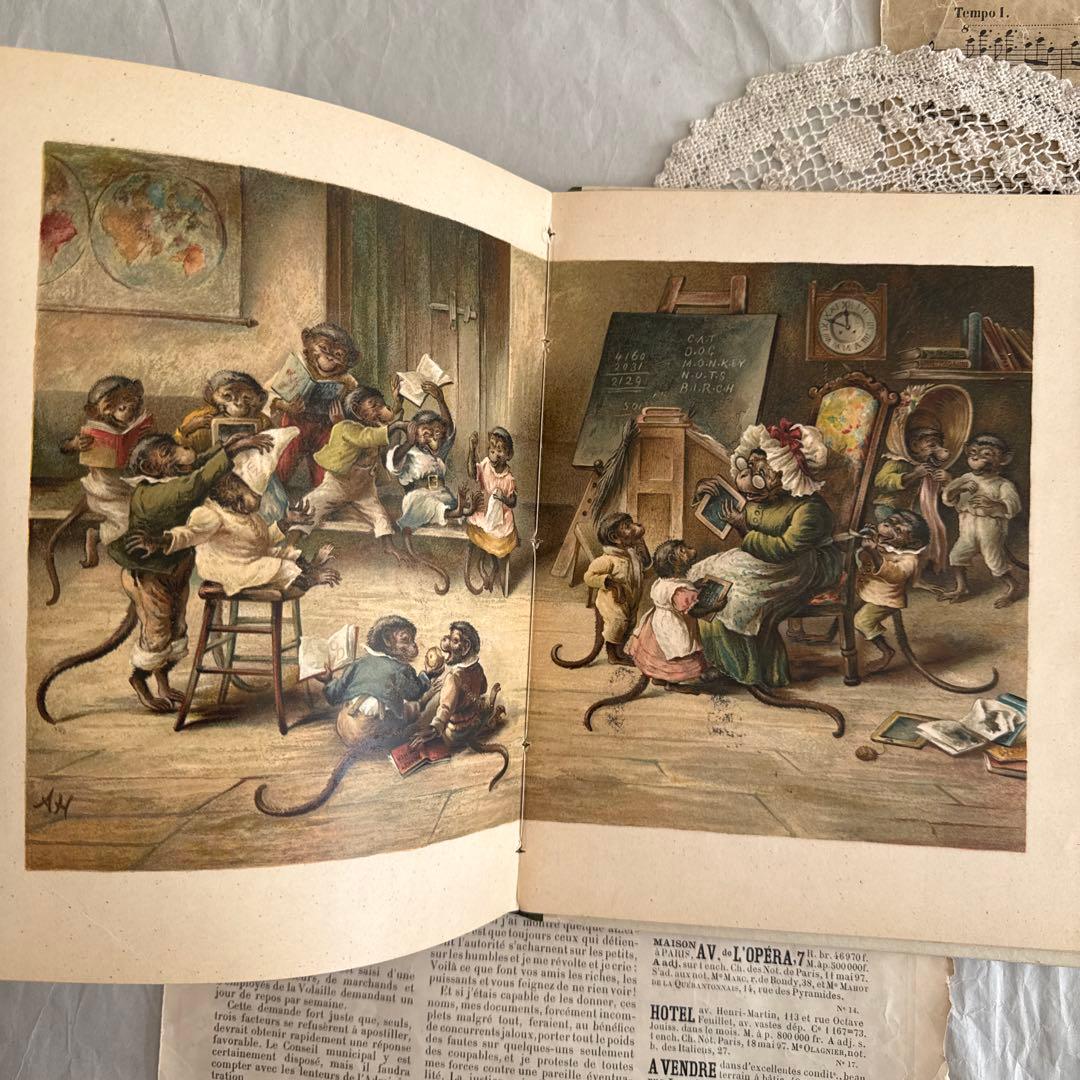1894年アンティーク美しい絵本ヴィクトリアン洋書ジャンクジャーナル古書　児童書