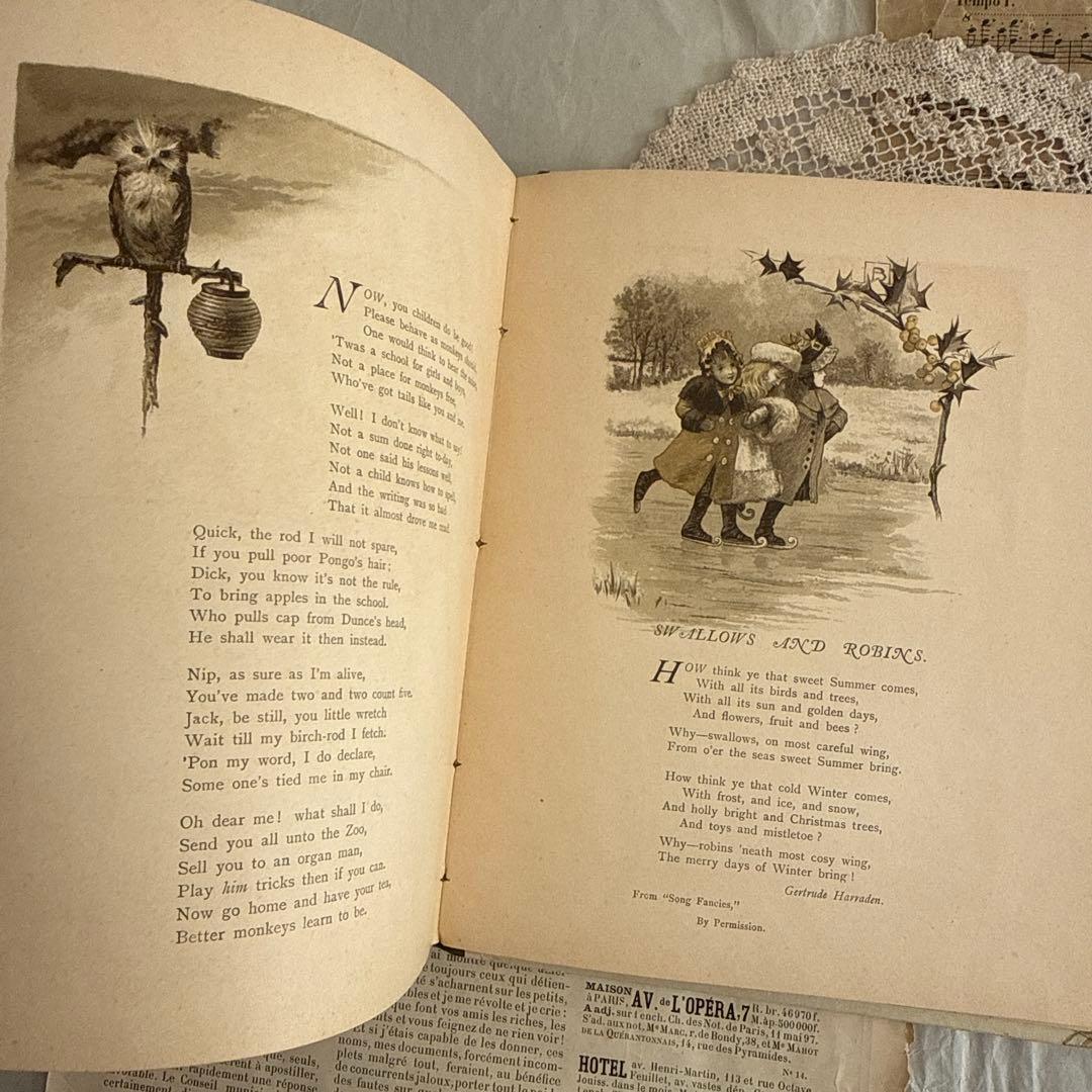 1894年アンティーク美しい絵本ヴィクトリアン洋書ジャンクジャーナル古書　児童書