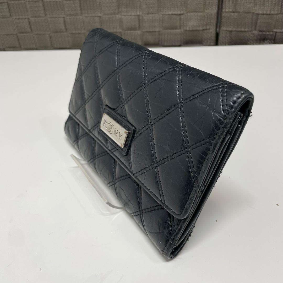 S*A様 CHANEL NY限定　マトラッセ 二つ折り財布 ブラック