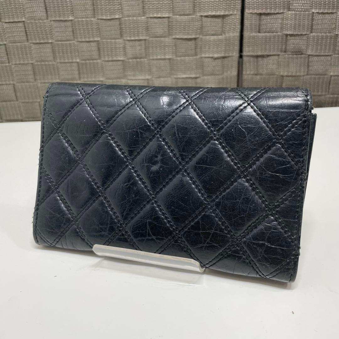 S*A様 CHANEL NY限定　マトラッセ 二つ折り財布 ブラック