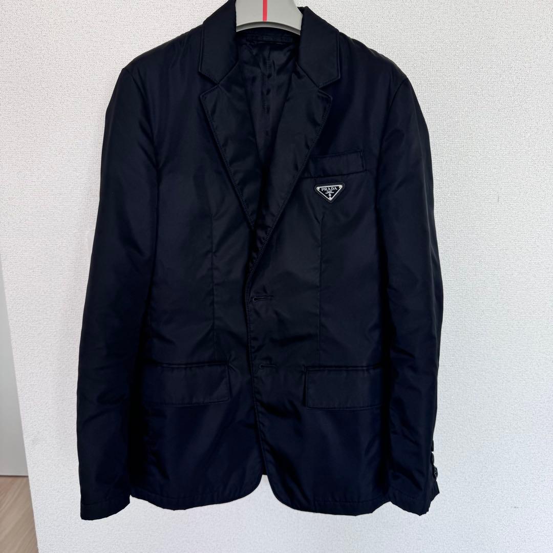 prada シングル renylon ジャケット トライアングル 黒 ナイロン