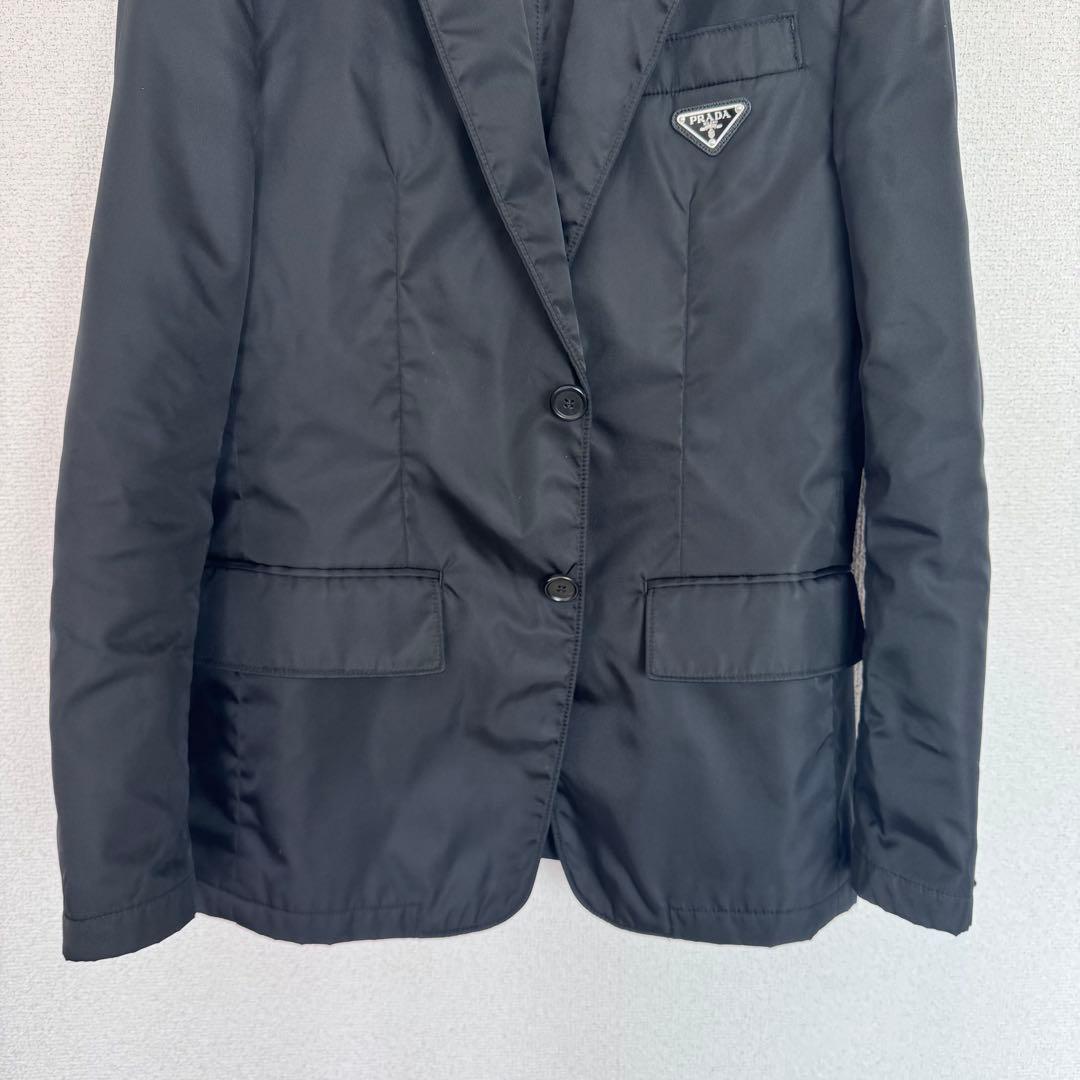 prada シングル renylon ジャケット トライアングル 黒 ナイロン