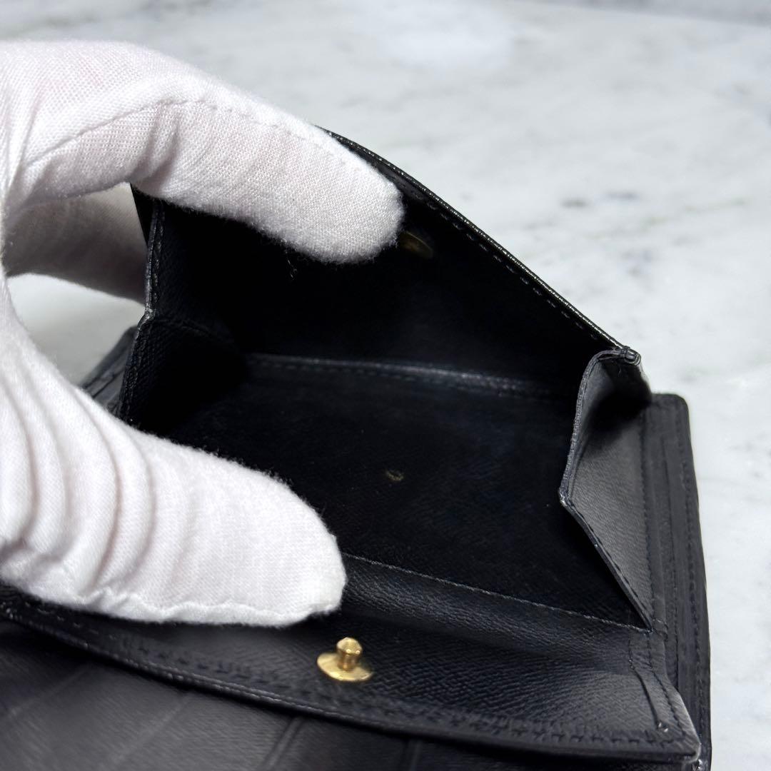 LOUIS VUITTON ルイヴィトン エピ 二つ折り財布 ブラック 黒