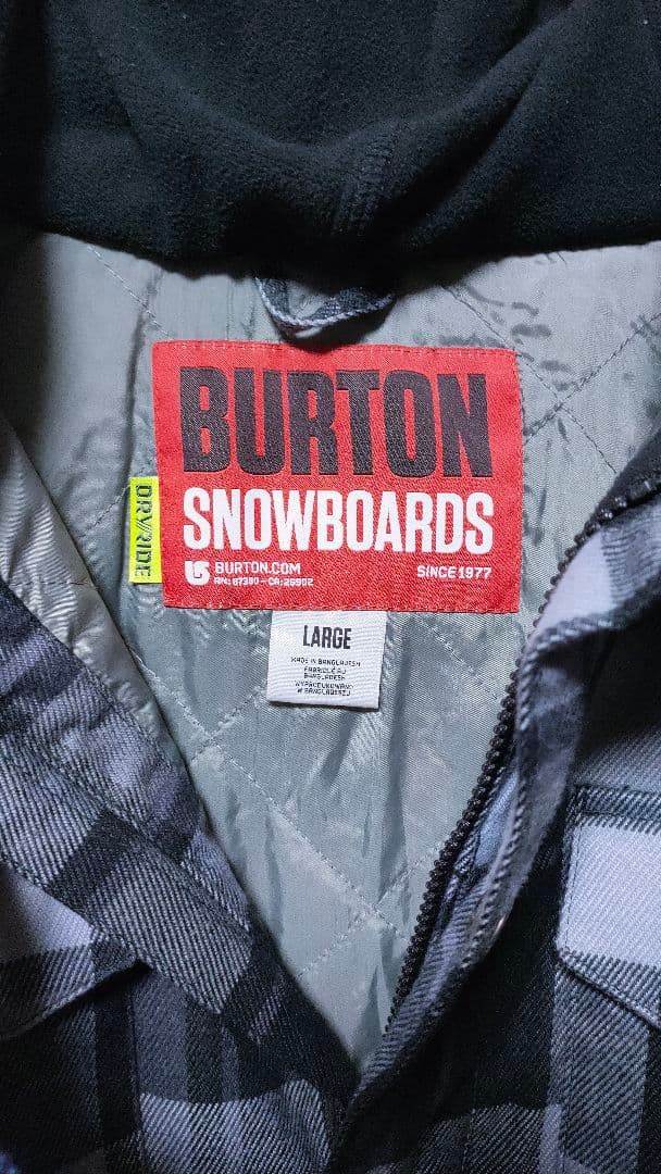 【BURTON バートン】スノーボードウェア ジャケット チェック メンズL