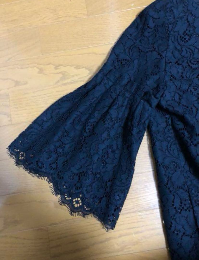 YUKOアドーア⭐︎黒 レース 七分袖 ワンピース⭐︎結婚式
