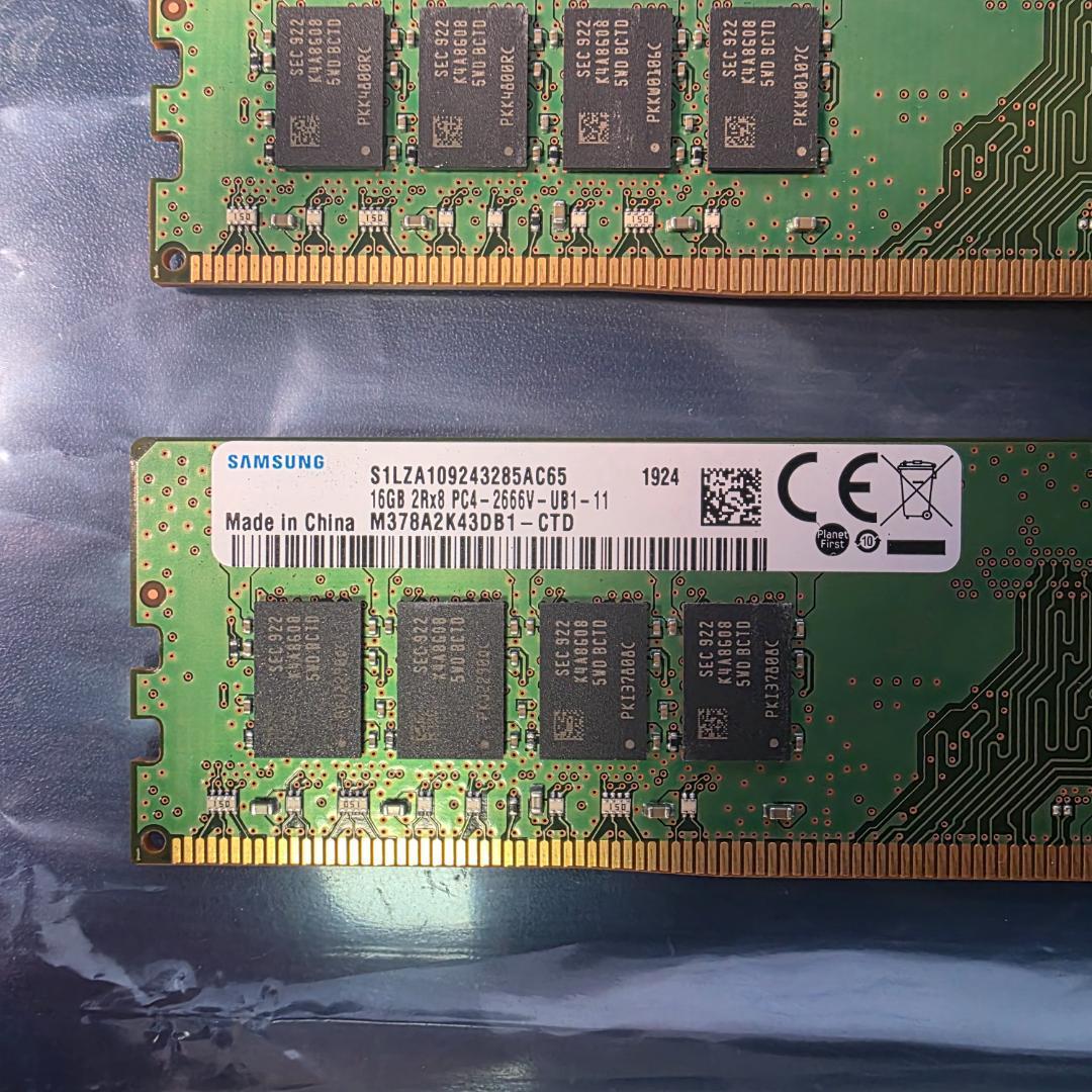 SAMSUNG DDR4 32GB 16GB*2枚セット